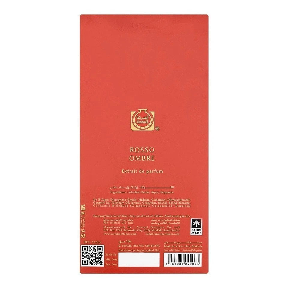 Surrati Rosso Ombre Extrait De Parfum 150ml Long Lasting Perfume For Unisex