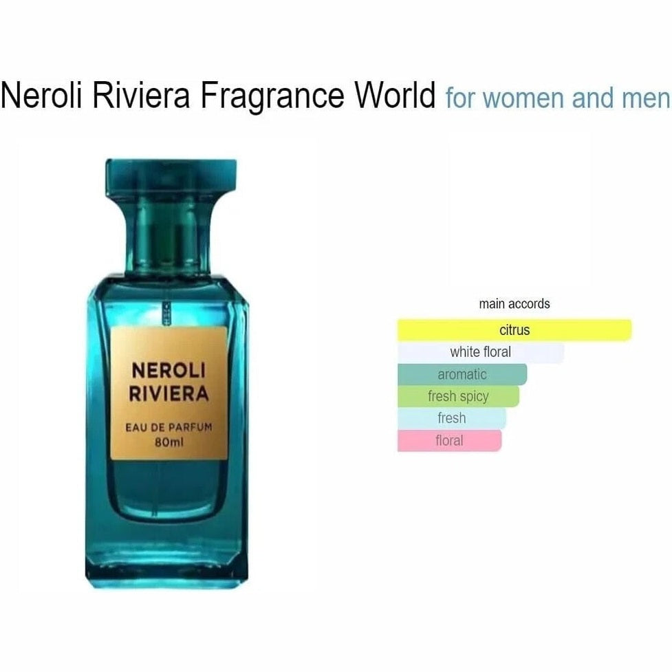 Neroli Riviera EDP 80ml By Fragrance World Unisex Fresh Citrus & Floral Perfume