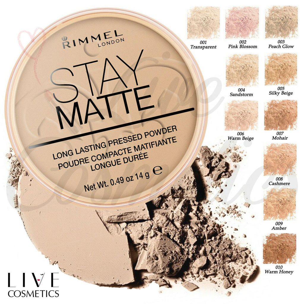 RIMMEL London Stay Matte Long Lasting Shine Pressed Face Powder 14g *ALL SHADES*