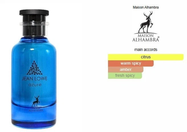 Jean Lowe Azure by Maison Alhambra EDP 100ml Elegant Long-Lasting Unisex Perfume